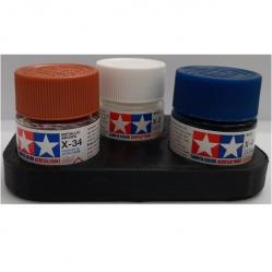 Supporto porta colori con fondo antiscivolo, per colori Tamiya - 3 posti